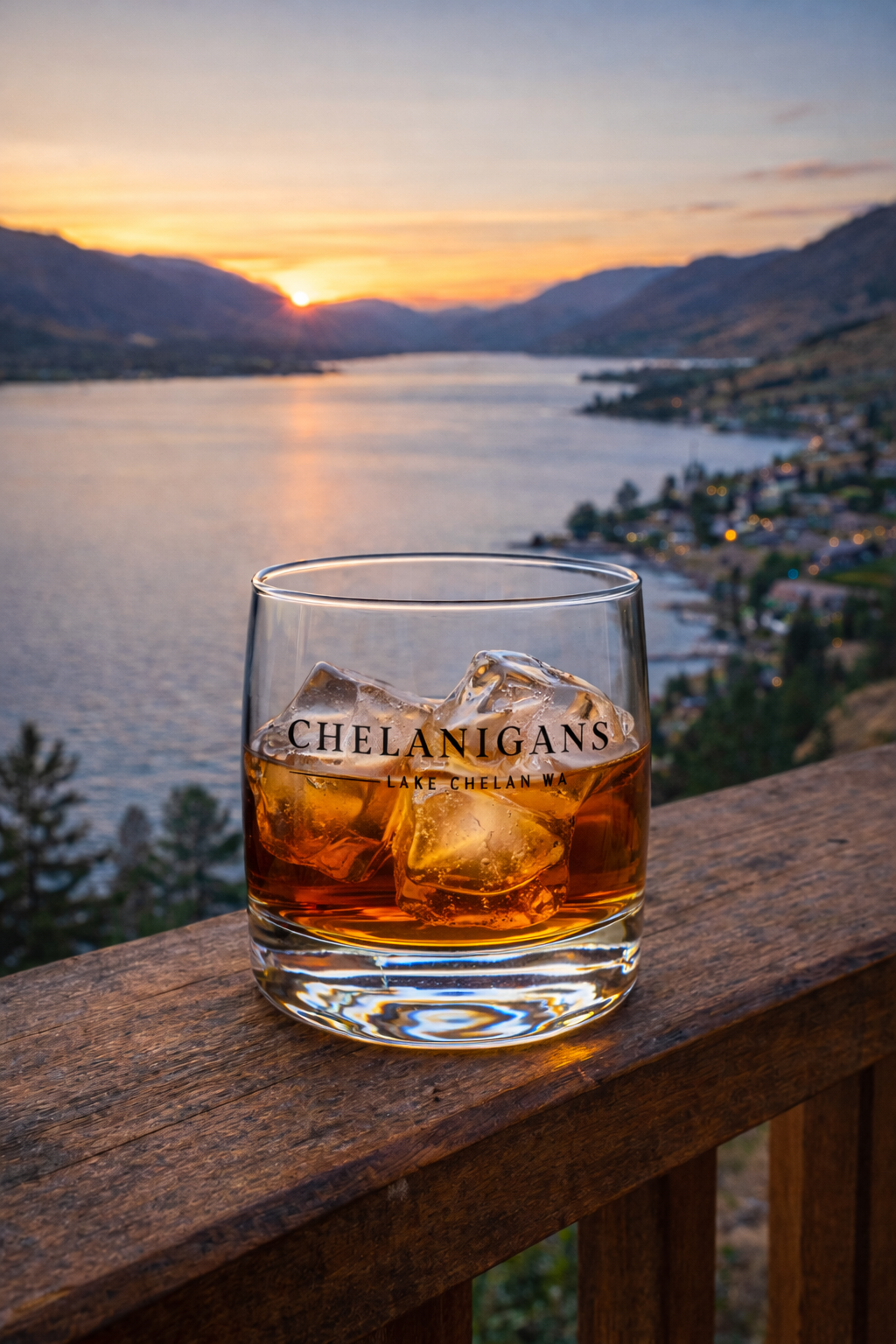 Chelanigans Lake Chelan Rocks Glasses