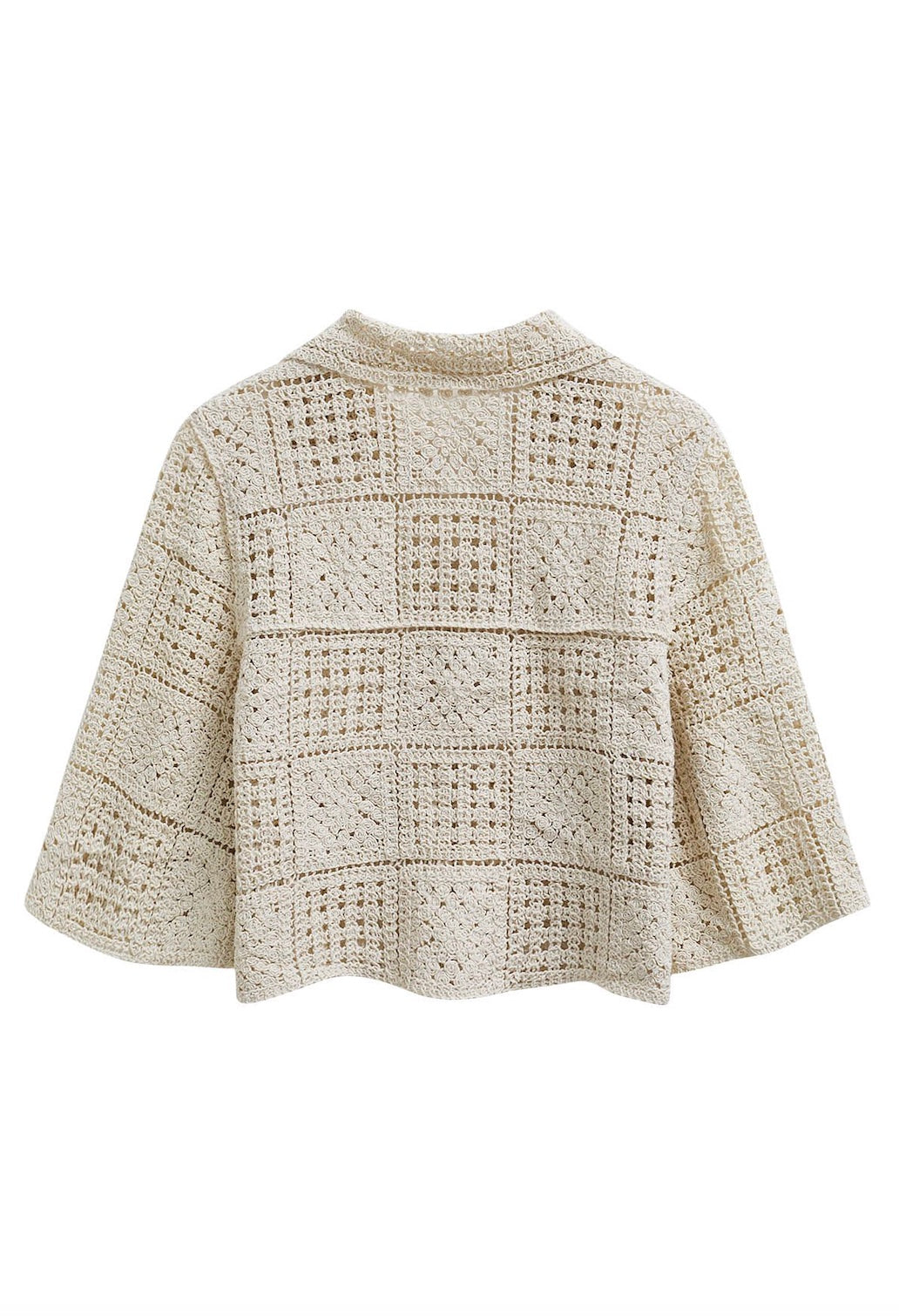 Crotchet Button Down Top - Ivory