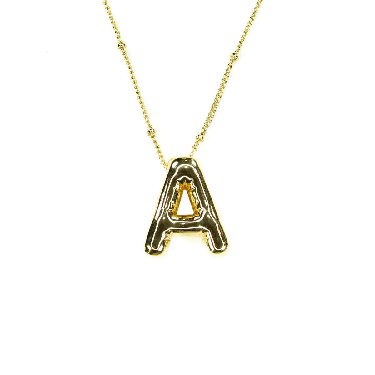 Initial Balloon Bubble 18k Gold