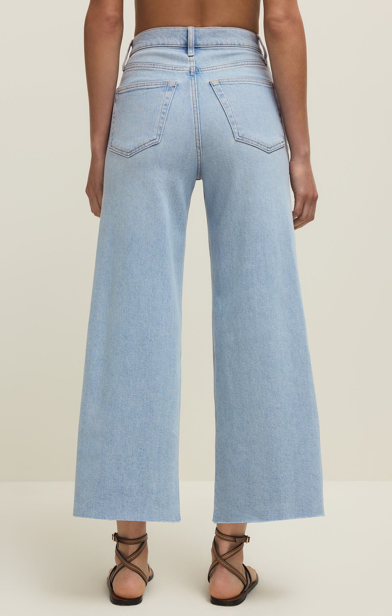 Nova Crop High Rise Wide Leg - Azul