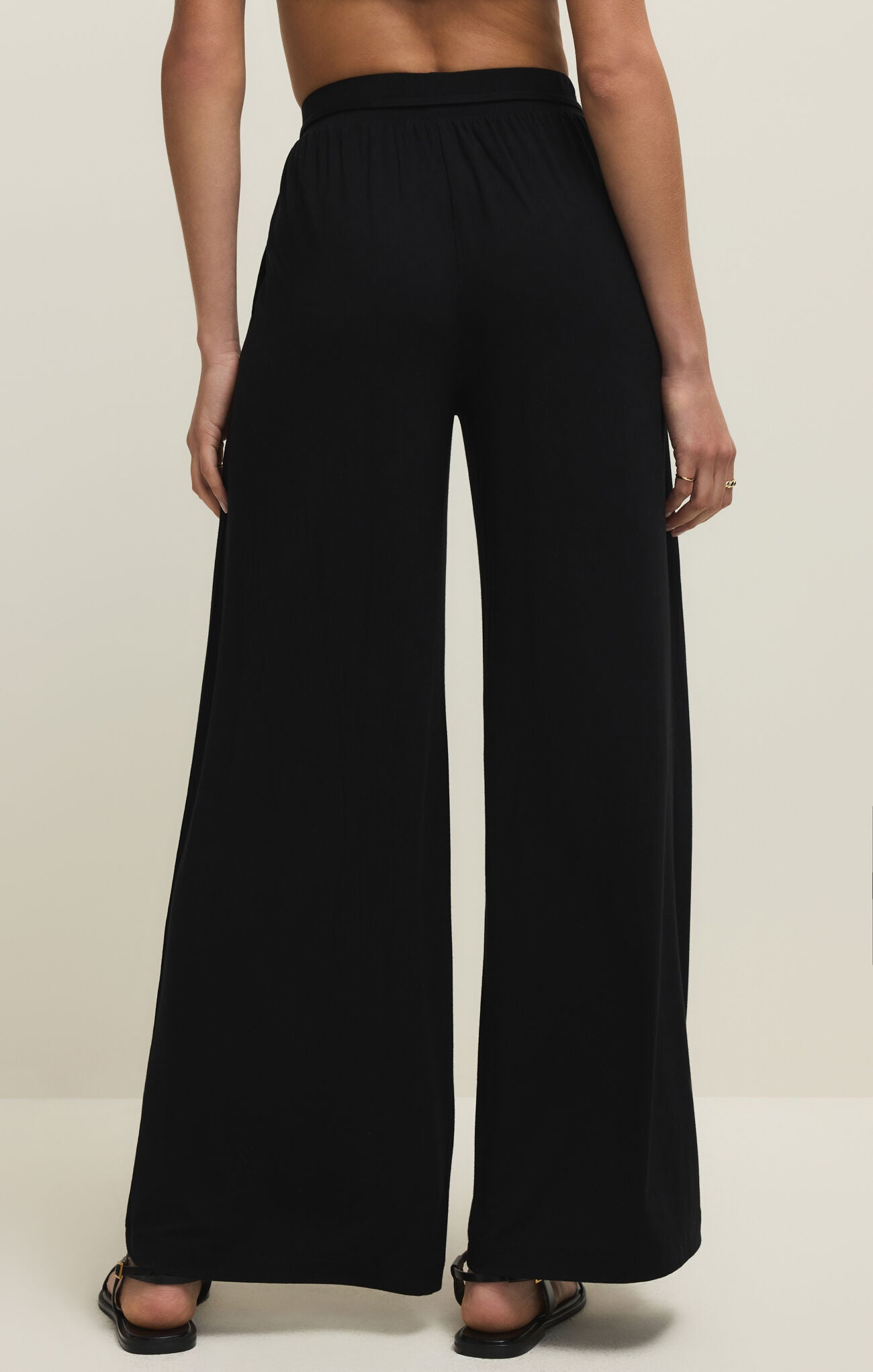 Lydia Wide Leg Pant - Black