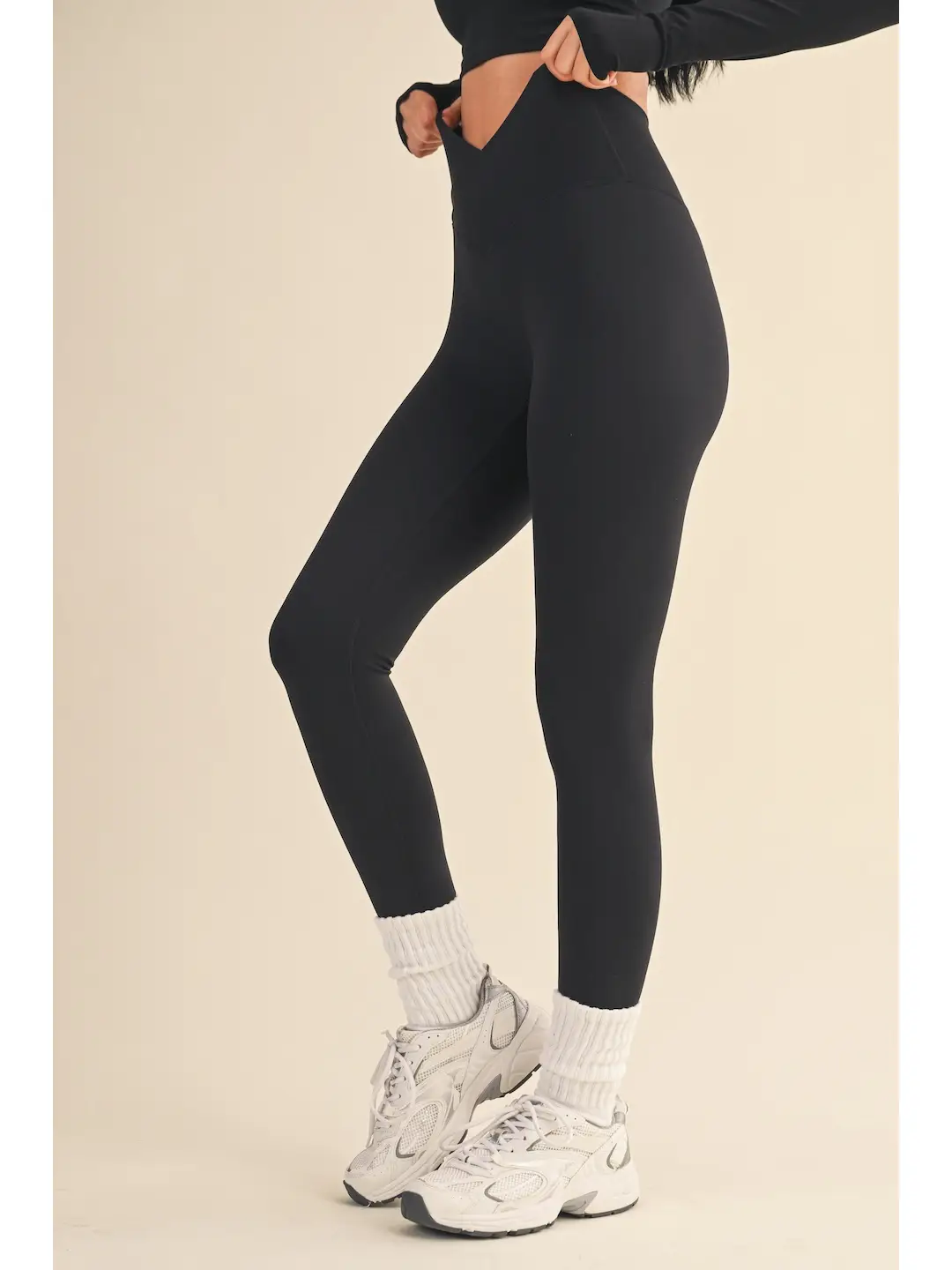 High Waist Crossover Legging - Black