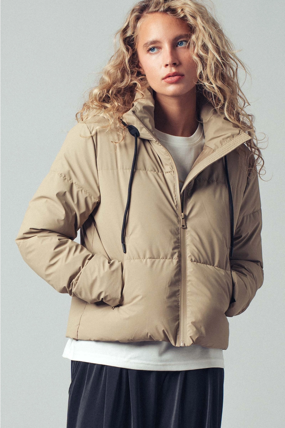 Cozy Drawstring Hooded Puffer Jacket