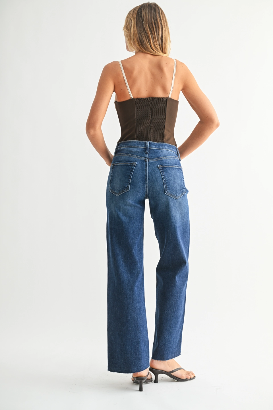 Dark Slim Palazzo w/ Scissor Cut