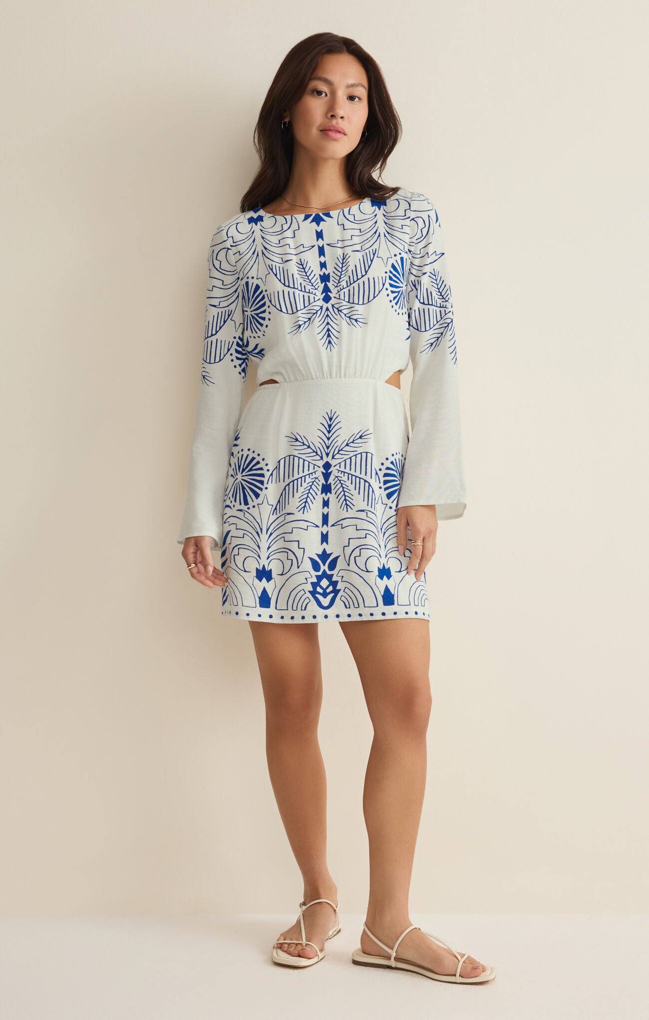 Tahina Palm Mini Dress - Nautical