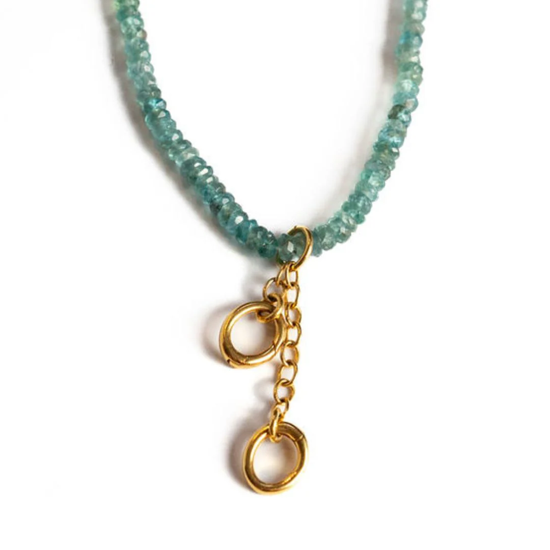 Gemstone Double Clasp Necklace