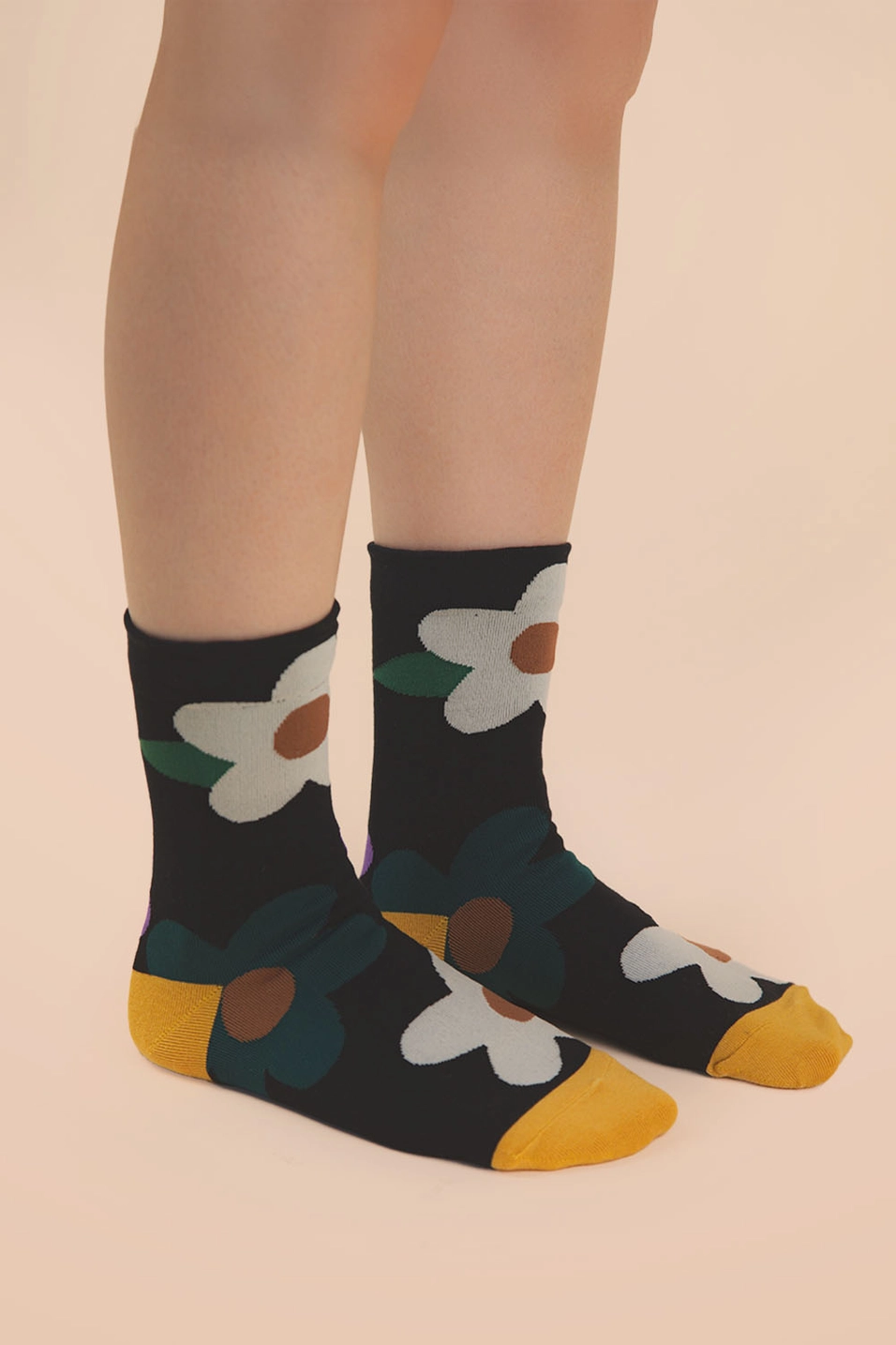 Multi Color Floral Print Socks