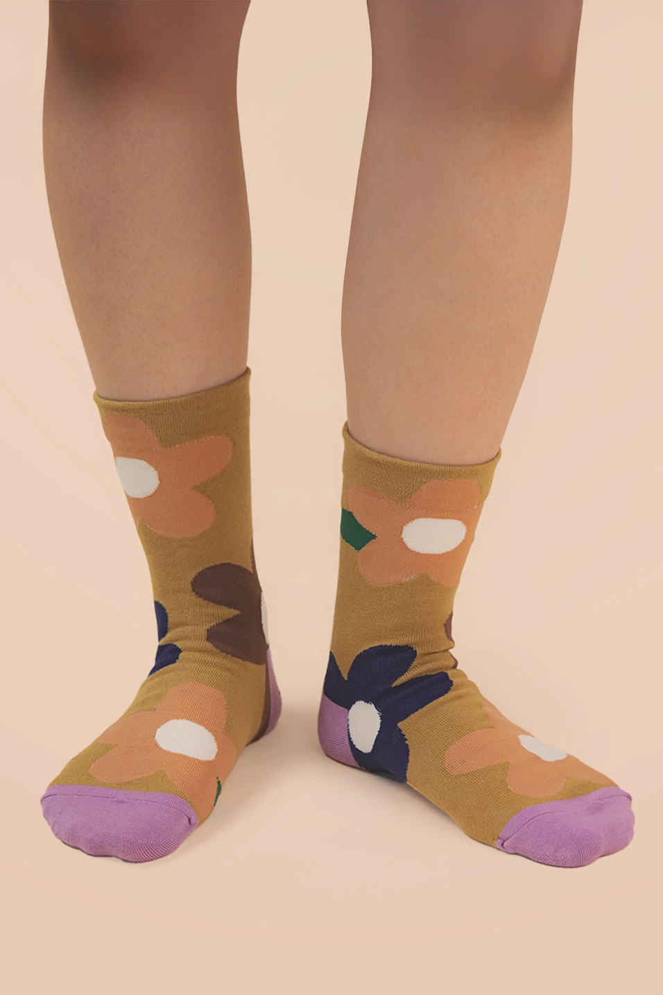 Multi Color Floral Print Socks