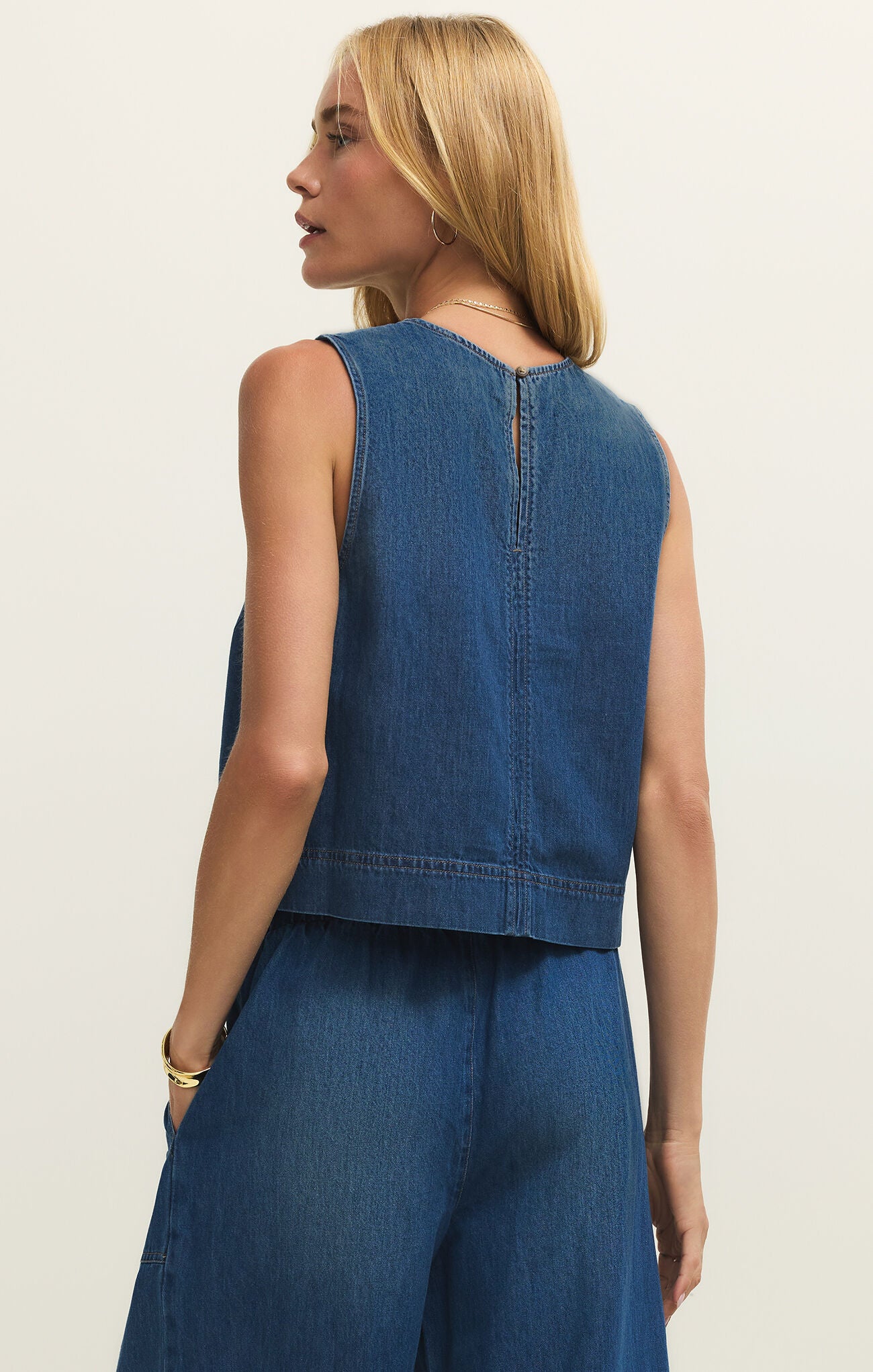 Sun Seeker Denim Tank - Deep Water