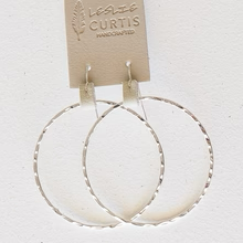 West - Slim Sand Leather on Silver Hammered Hoop