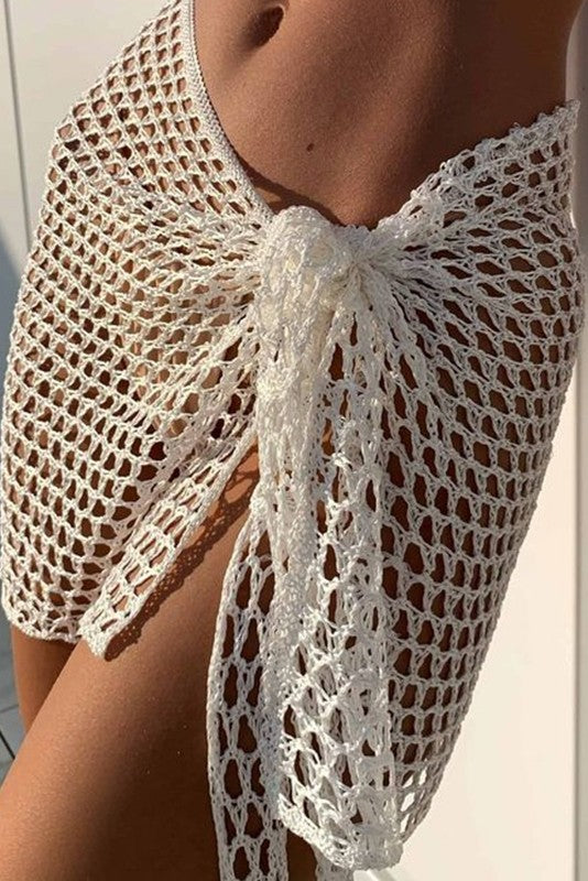 Hollow Out Crochet Beach Cover Ups Skirt