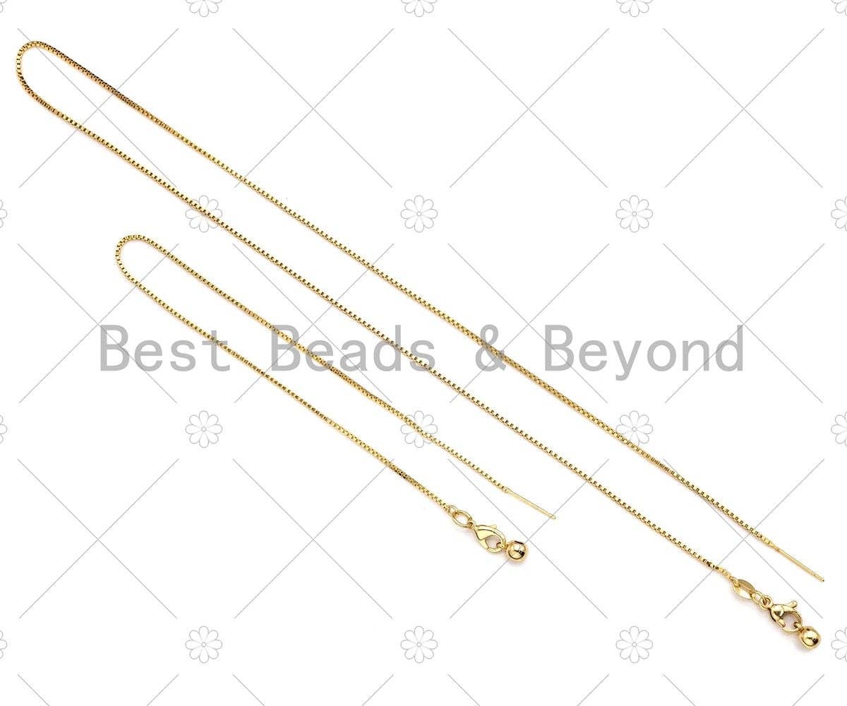 Box Bolo Chain Sliding Adjustable Necklace - Gold
