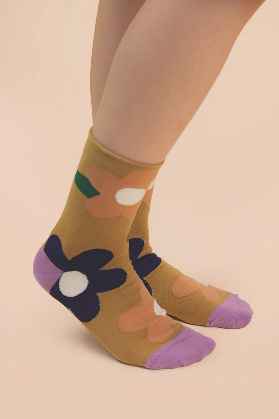 Multi Color Floral Print Socks