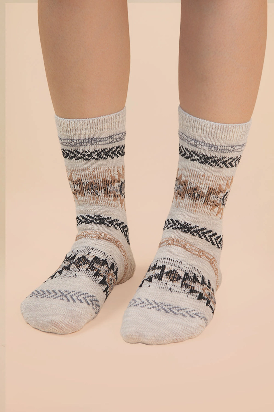 Aztec Graphic Cozy Crew Socks