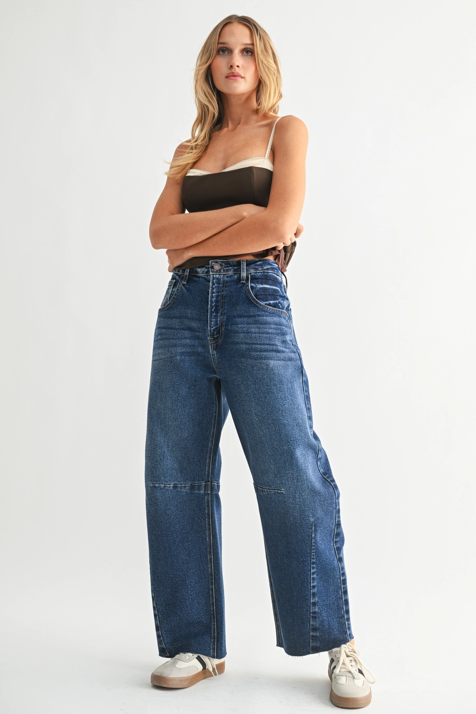 Dark Barrel Jean w/Seams