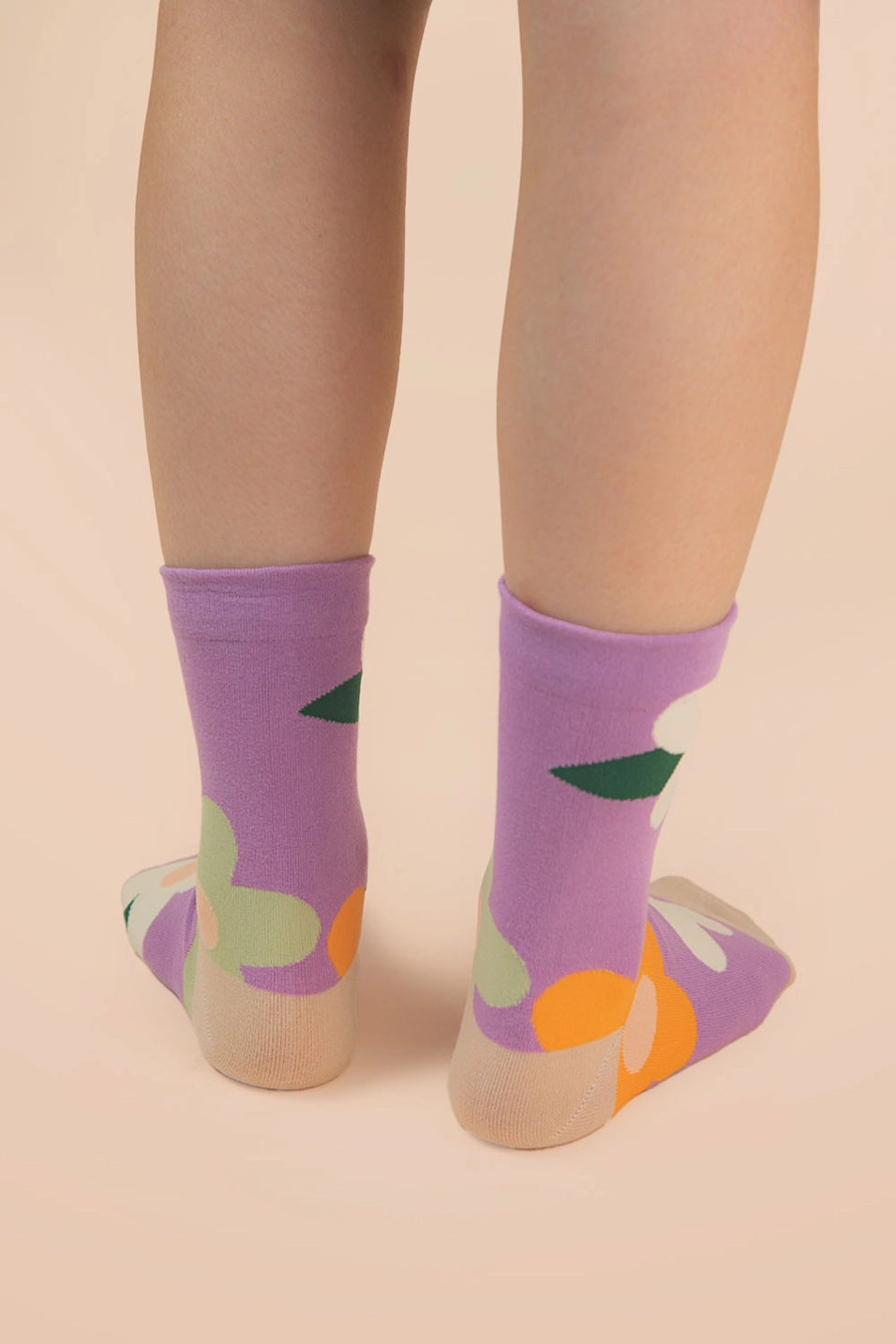 Multi Color Floral Print Socks