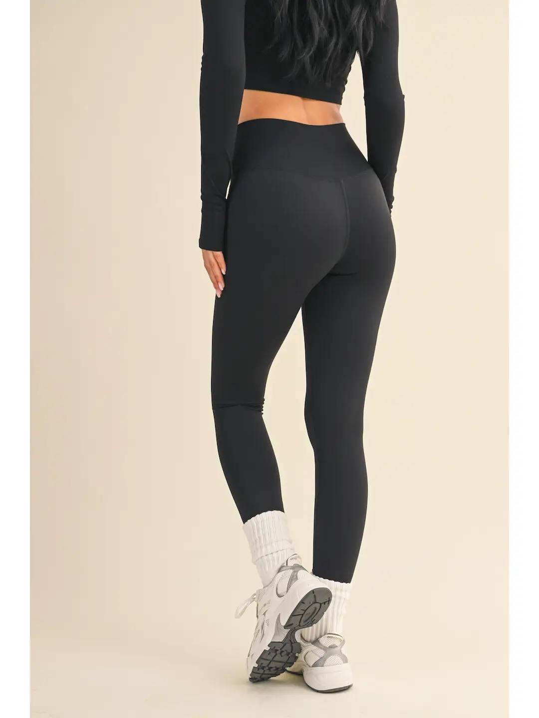 High Waist Crossover Legging - Black