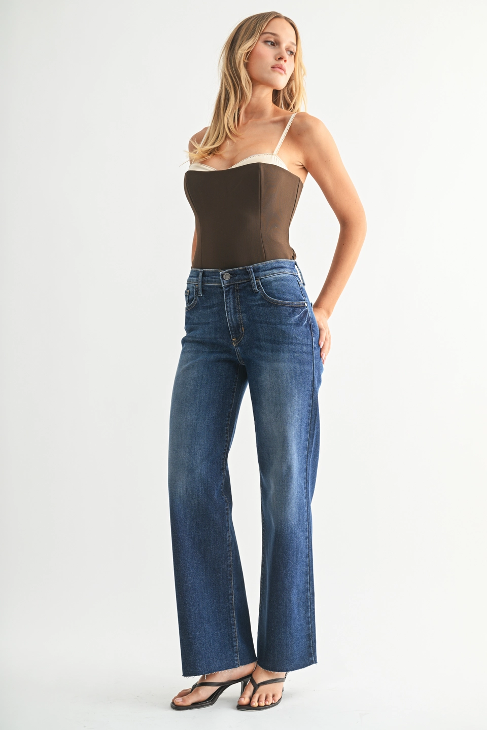 Dark Slim Palazzo w/ Scissor Cut
