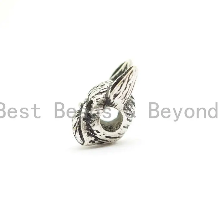 Antique Silver Bulldog Animal Head Bead